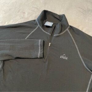 Avoca Sweater Mens Medium Black Merino Wool Shirt Base Layer New Zealand